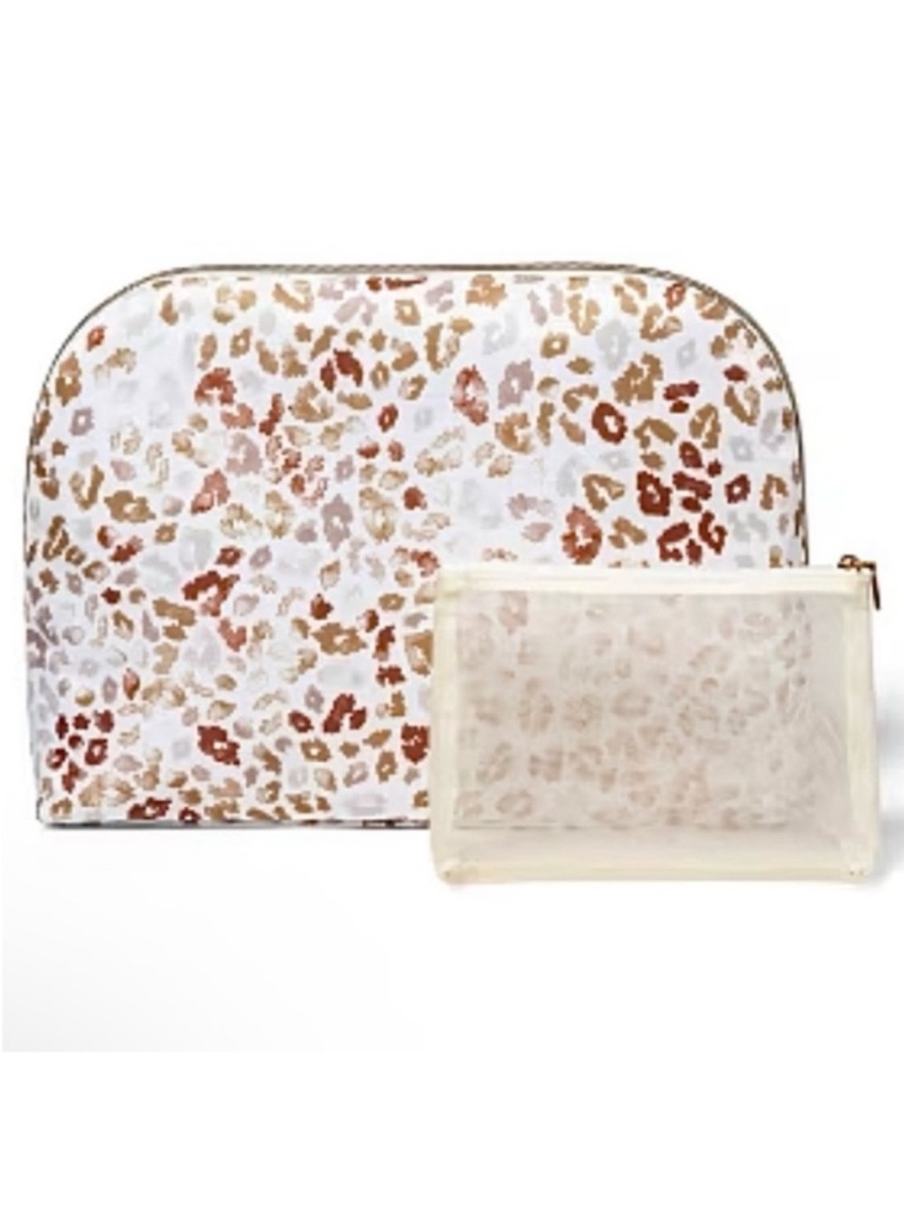 🆕- Sonia Kashuk- 2 Piece Terra Spot Print Large Cosmetic Bag Set